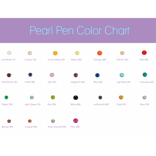 Viva Pearl Pen Color Chart